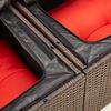 vidaXL Patio Sofa with Cushions 2-Seater Brown Poly Rattan
