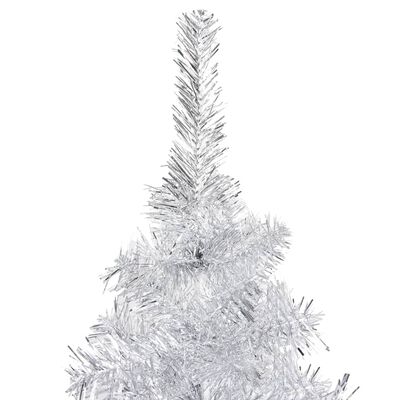 vidaXL Artificial Pre-lit Christmas Tree with Ball Set Silver 94.5" PET