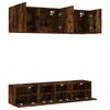 vidaXL TV Wall Unit Smoked Oak Engineered Wood 5 Piece Wall Mounting
