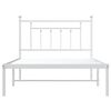 vidaXL Bed Frame White Powder-Coated Steel Twin Bed Frame Rectangular