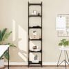 vidaXL Bookcase Black Engineered wood, metal Tall bookshelf