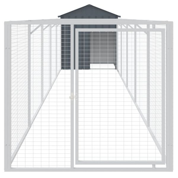 vidaXL Dog House Anthracite Galvanized Steel Large Durable Dog House