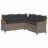 vidaXL Couch Sofa Grey PE rattan Five Seater Removable Covers