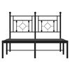 vidaXL Bed Frame Black Steel Small Double Bed Frame Rectangular