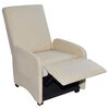 vidaXL Recliner Chair Cream Faux leather Standard Foldable