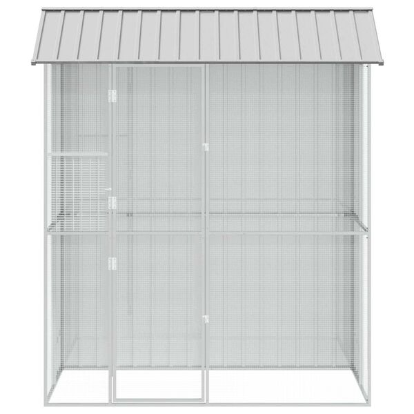 vidaXL Bird Cage Grey 84.65 x 43.31 x 97.24 in Galvanised Steel