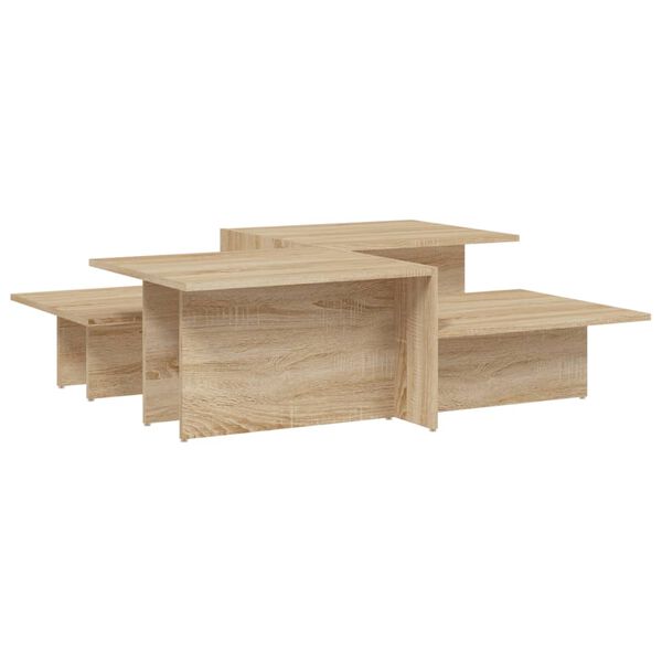 vidaXL Coffee Table Set of 2 Sonoma oak Engineered wood Medium Durable