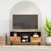 vidaXL TV Cabinet Natural wood grains, black