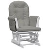 vidaXL Glider Chair with Stool Light Gray Fabric