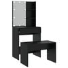 vidaXL Dressing Table Set With Led Black Engineered wood Compact