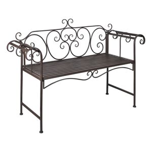 vidaXL Garden Bench Antique Brown Steel 52 in Durable