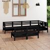 vidaXL Garden Lounge Set Black Solid pinewood Medium Modular Rustic