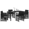 vidaXL Garden Dining Set 5 pcs Black Poly rattan