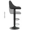 vidaXL Bar Stool Set of 2 Black Velvet Adjustable Swivel Bar Stool