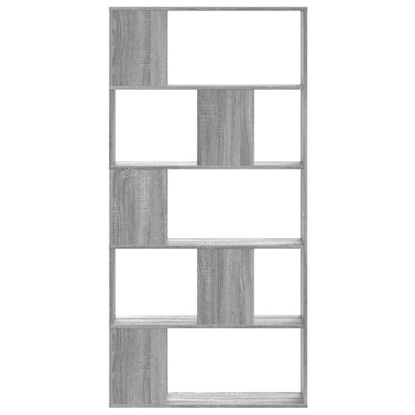 vidaXL Bookcase Grey Sonoma Engineered Wood Medium Bookcase