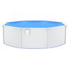 vidaXL Swimming Pool White frame, Blue liner Steel, PVC Large Durable