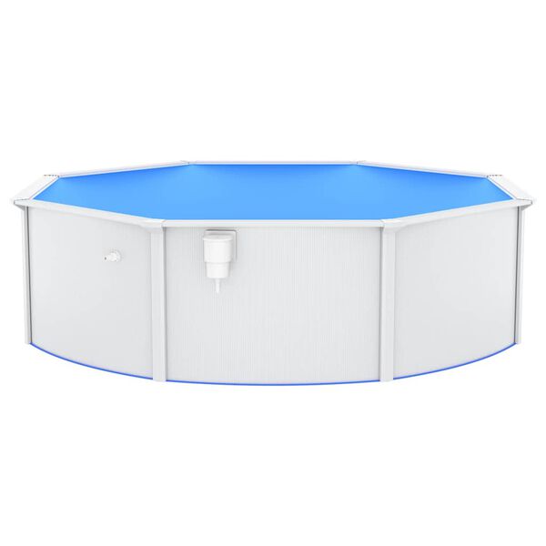 vidaXL Swimming Pool White frame, Blue liner Steel, PVC Large Durable