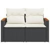 vidaXL Garden Sofa Black, Cream White