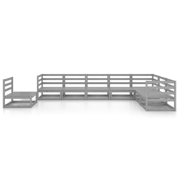 vidaXL Garden Lounge Set Grey Solid Pinewood Medium Modular