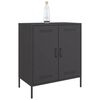 vidaXL Sideboard Black Steel 26.8 x 15.4 x 31.1 in Industrial