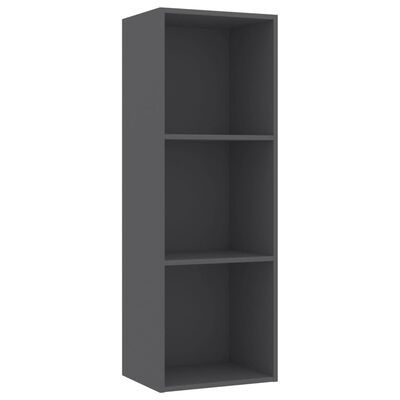 vidaXL 3-Tier Book Cabinet Gray 15.7"x11.8"x44.9" Chipboard