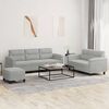 vidaXL 3 Piece Sofa Set with Cushions Light Gray Microfiber Fabric