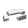 vidaXL Garden Lounge Set Black Poly Rattan Large Modular