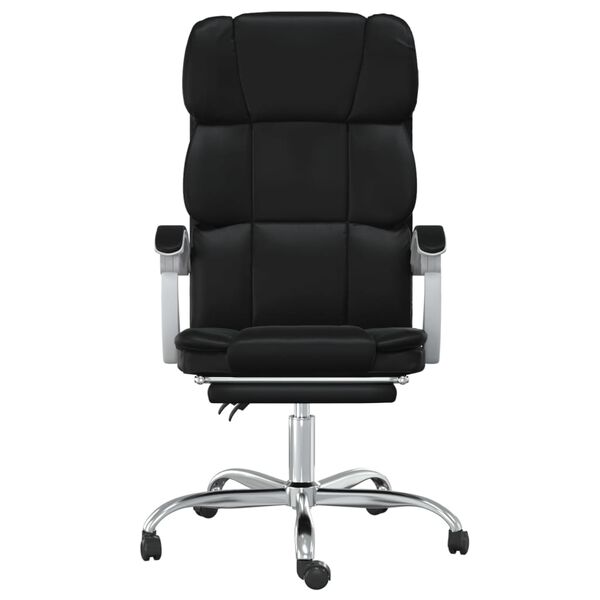 vidaXL Reclining Office Chair Black Faux leather, metal, plywood, foam