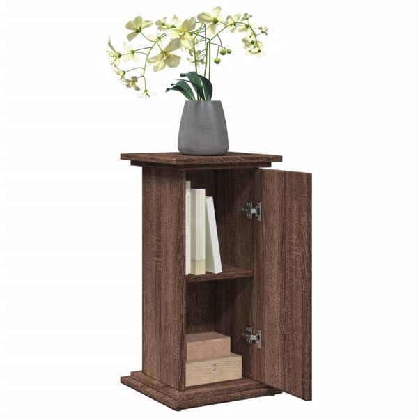 vidaXL Display Stand with Storage Brown Oak 12.2x11.8x23.6" Engineered Wood