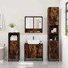 vidaXL Bathroom Furniture Set Smoked Oak Engineered Wood, Metal Medium