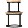 vidaXL Side Table Brown and black Solid mango wood and powder-coated steel