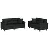 vidaXL Sofa Set Black Faux leather, metal, textilene, plywood