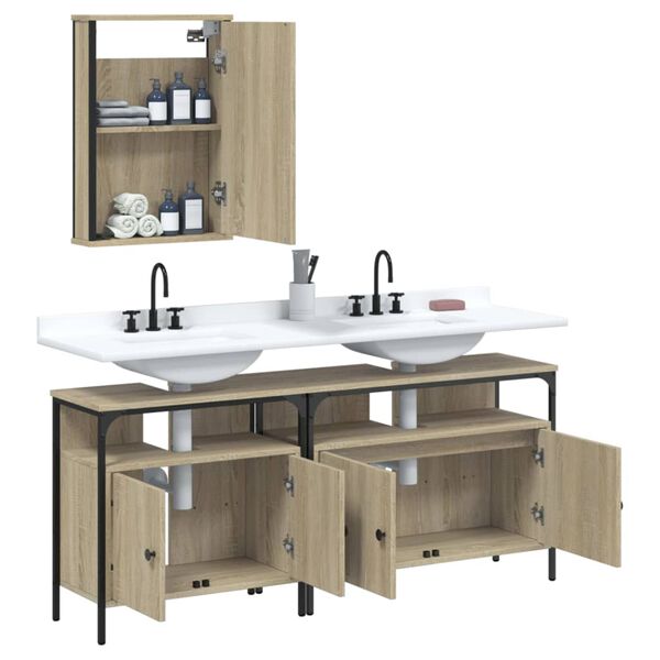 vidaXL Bathroom Furniture Set Sonoma Oak