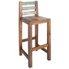 vidaXL Bar Stool Set of 2 Multicolor Solid reclaimed boat wood Standard