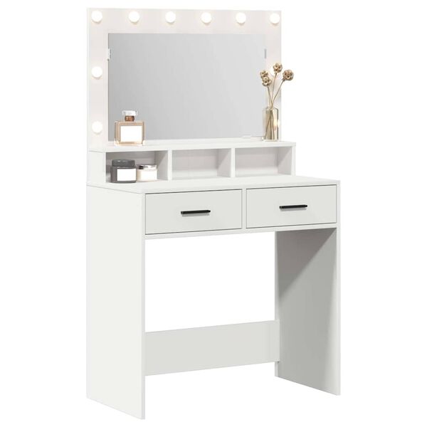 vidaXL Dressing Table White 79 x 41 x 135 cm Engineered Wood