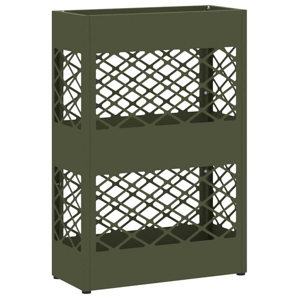 vidaXL Umbrella Stand Olive green 11.02 x 4.72 x 16.14 in Steel