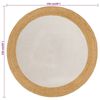 vidaXL Area Rug White and natural Jute, Cotton 59 in diameter Area Rug
