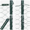 vidaXL Fence Post Green 328.08 x 3.94 ft (1.97 in mesh) Steel and PVC