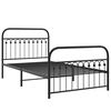 vidaXL Bed Frame Black Steel 42.1x80.0 in Durable Bed Frame