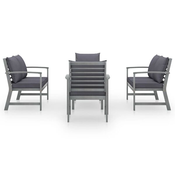 vidaXL Garden Lounge Set Gray Solid Acacia Wood Medium Modular