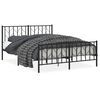 vidaXL Bed Frame Black Powder-Coated Steel King Size Bed Frame