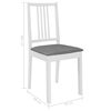 vidaXL Dining Chair Set of 6 White and Grey Solid Wood and 100% Polyester