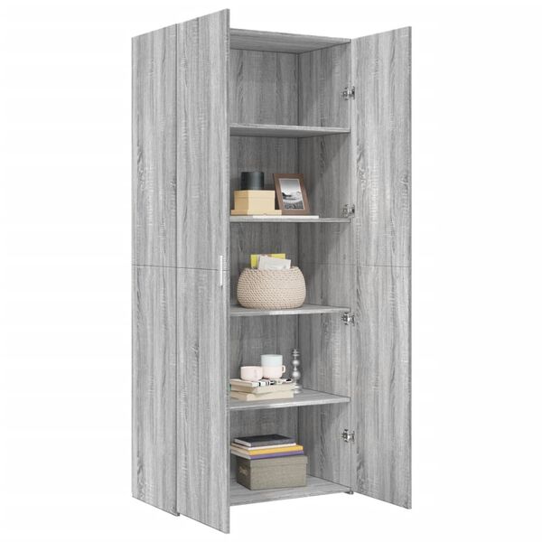 vidaXL Highboard Gray Sonoma 31.5"x16.7"x72.8" Engineered Wood