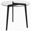 vidaXL Dining Table Transparent and black Tempered glass, iron Medium
