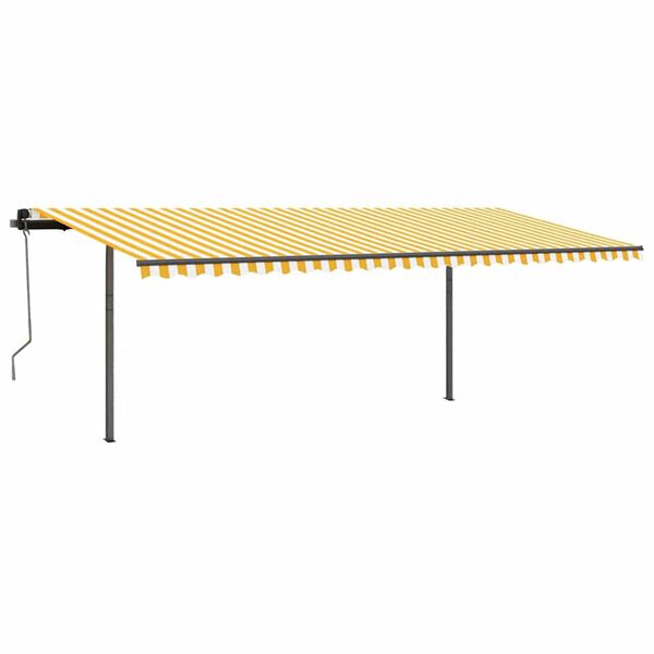 vidaXL Retractable Awning Yellow and White
