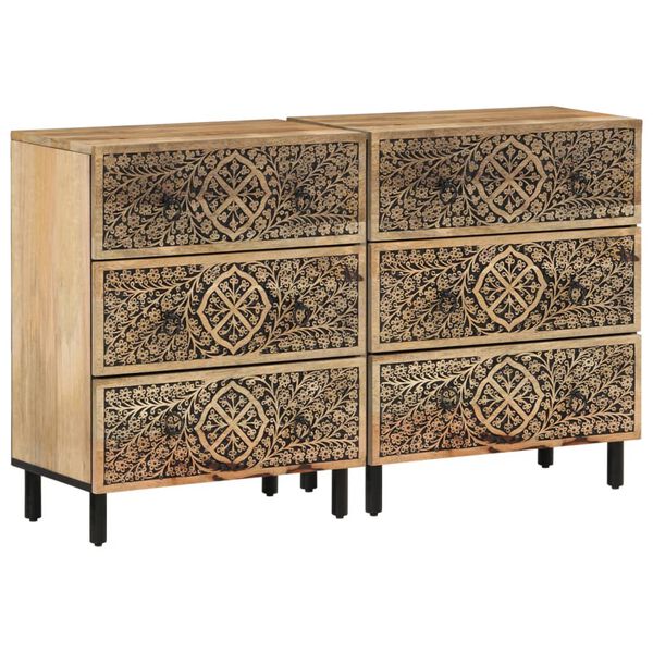 vidaXL Side Cabinet Natural Mango Wood Solid Mango Wood Medium