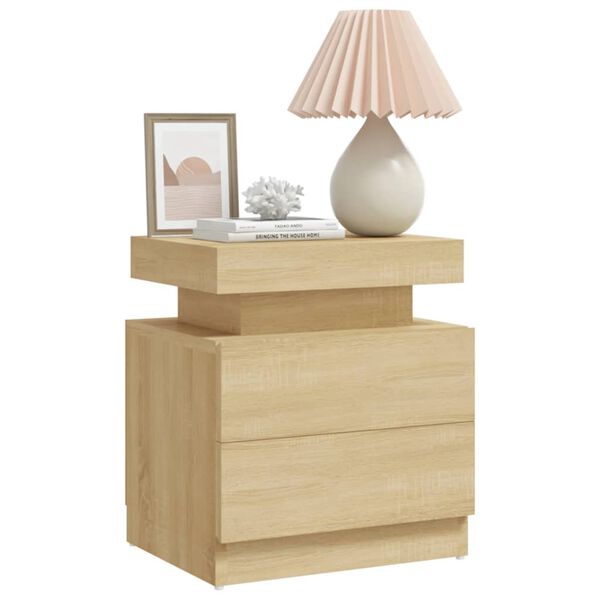 vidaXL Bedside Cabinet Sonoma Oak Engineered Wood Medium Bedside Cabinet