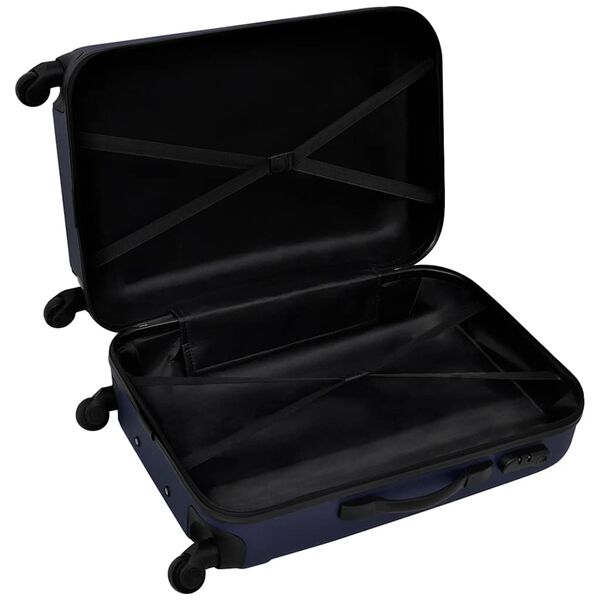 vidaXL Three Piece Hardcase Trolley Set Blue 17.9"/21.7"/26"