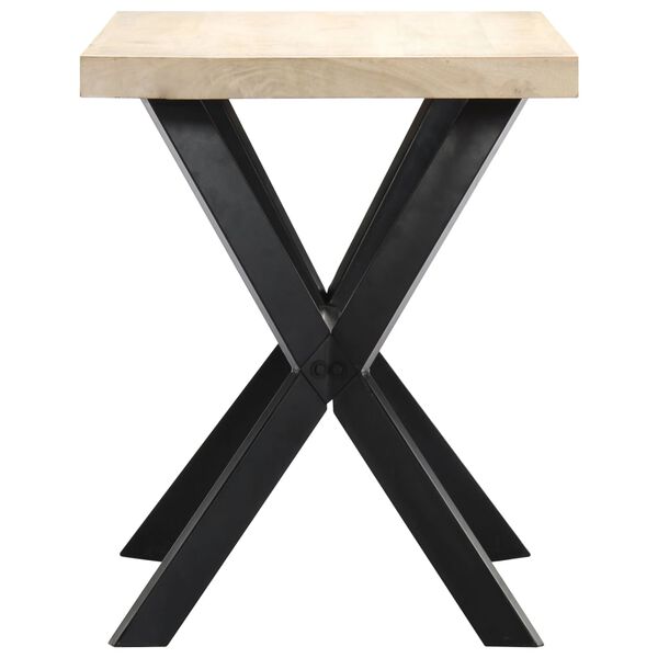 vidaXL Dining Table White and black Solid mango wood, steel