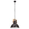 vidaXL Hanging Lamp Black and brown Iron and solid mango wood Medium